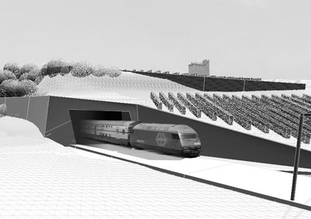 Portail sud du tunnel du Gobet