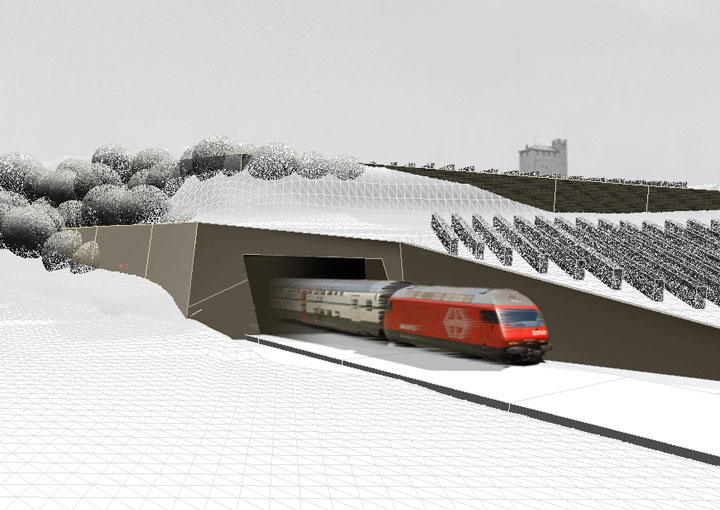 Portail sud du tunnel du Gobet