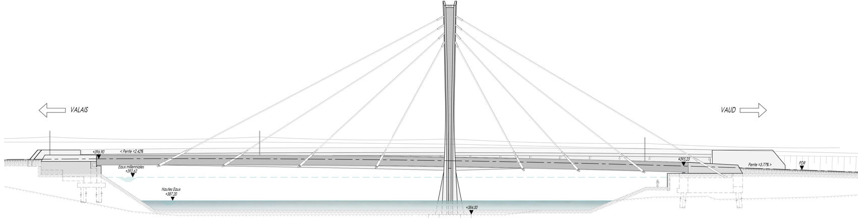Nouveaux ponts ferroviaire et routier sur le Rhône