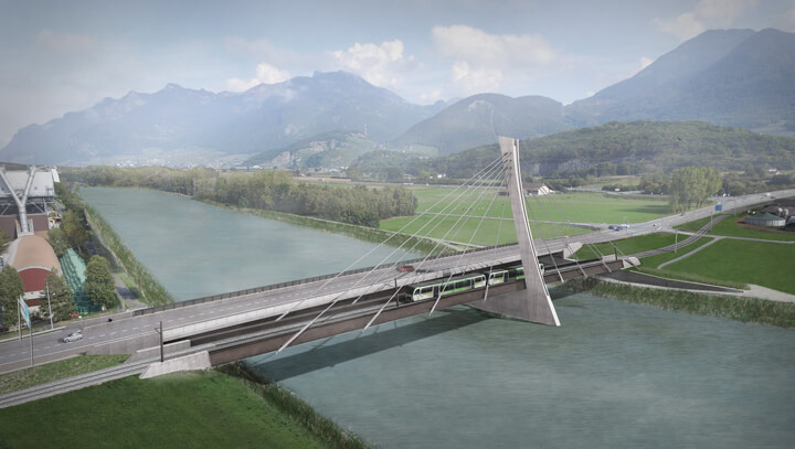 Nouveaux ponts ferroviaire et routier sur le Rhône