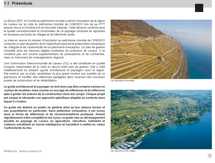 Guide paysage de la région de Lavaux